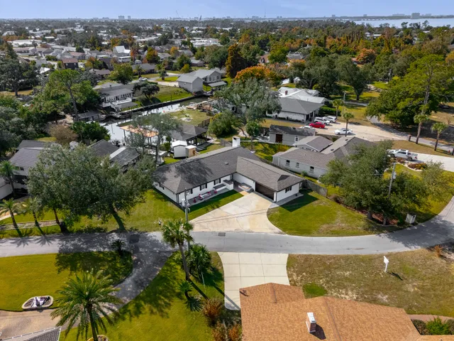 a view of a lake with houses