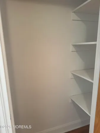a view of an empty walk in closet