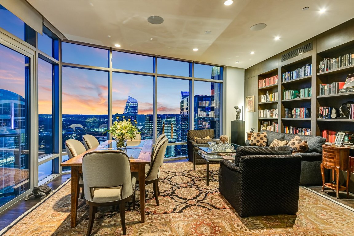 200 Congress Avenue, Unit 35AC Austin, TX 78701 - Photo 1 of 40 Dining room & den with amazing views of the lake and hill country.