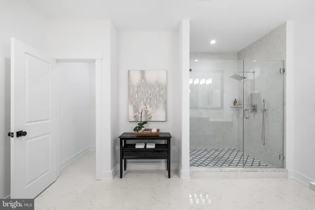 a bathroom with a shower