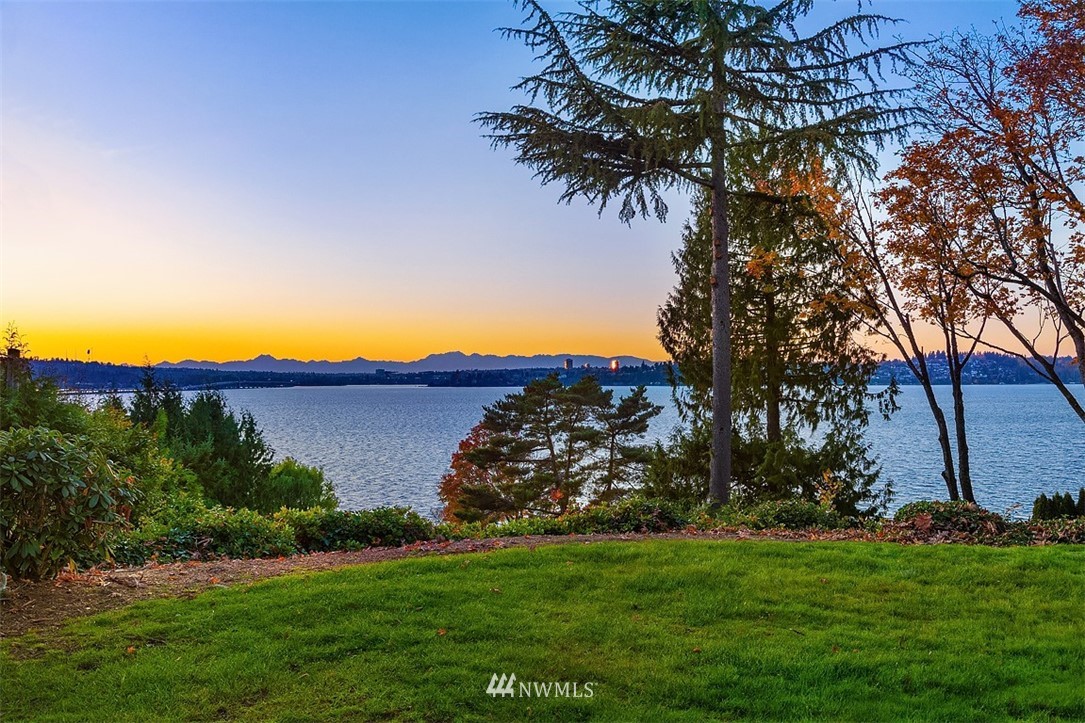 3605 Evergreen Point Road Medina, WA 98039 - Photo 2 of 25 a view of a backyard with potted plants and large trees