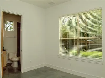 a view of a bathroom with a toilet