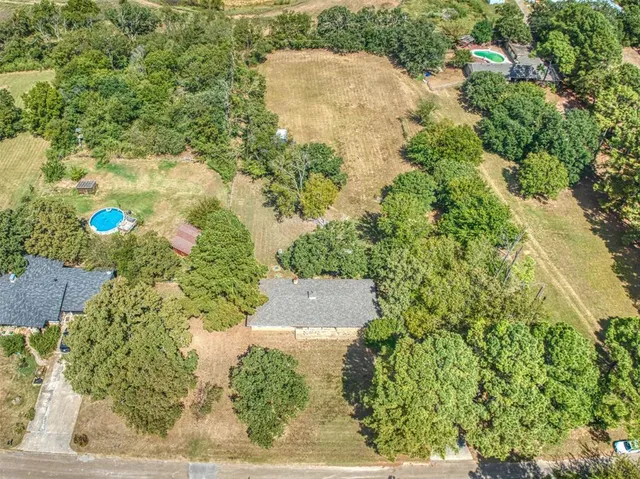 a view of a trees in a yard