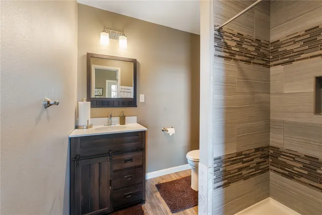 a view of a city with mountain