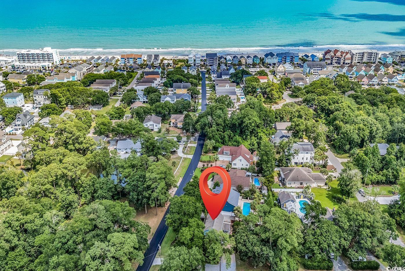 317 14th Avenue North Surfside Beach, SC 29575 - Photo 2 of 40 Aerial view of property and surrounding area with