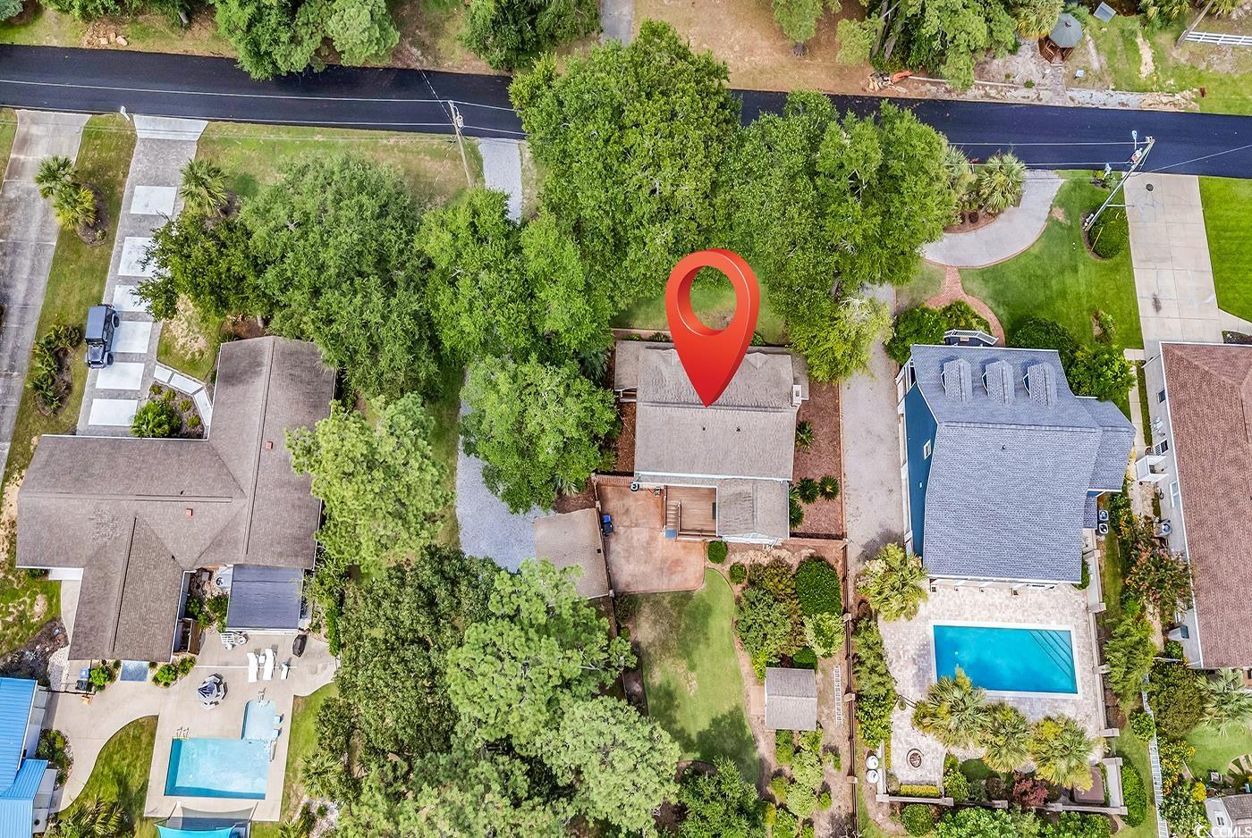 317 14th Avenue North Surfside Beach, SC 29575 - Photo 39 of 40 Aerial view of property's location featuring a poo