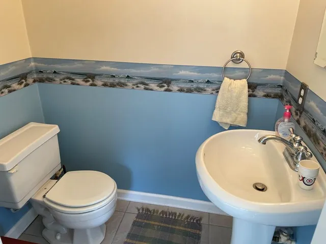 a bathroom with a sink and toilet