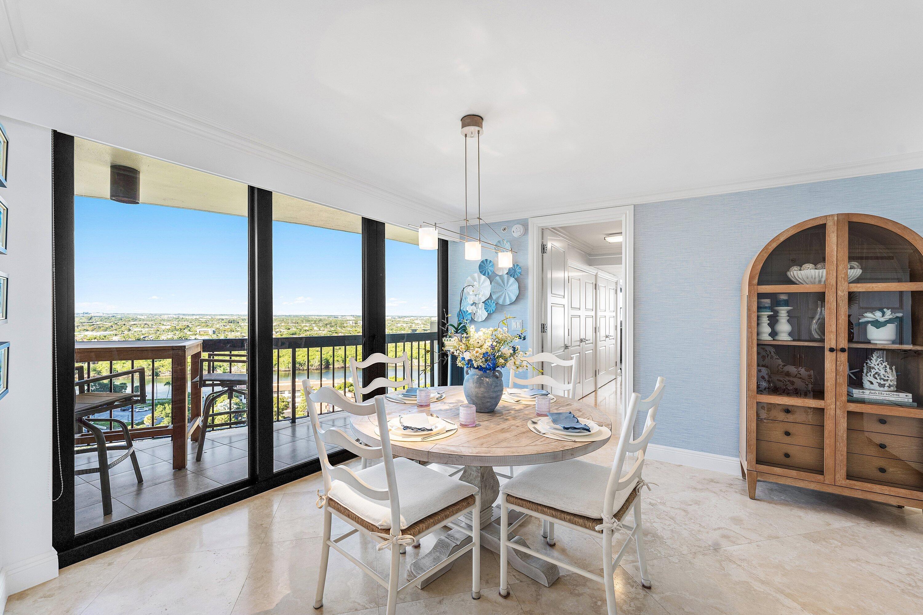 4545 North Ocean Boulevard, Unit PHD Boca Raton, FL 33431 - Photo 10 of 35 Dining Area w city & water views