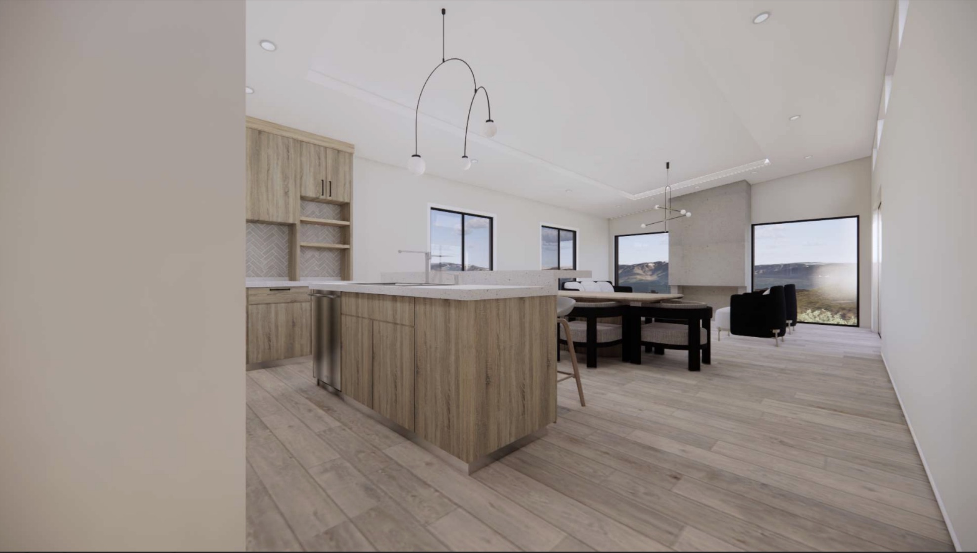4106 Outpost Trace Lago Vista, TX 78645 - Photo 8 of 40 a room with kitchen island a sink wooden floor and chairs