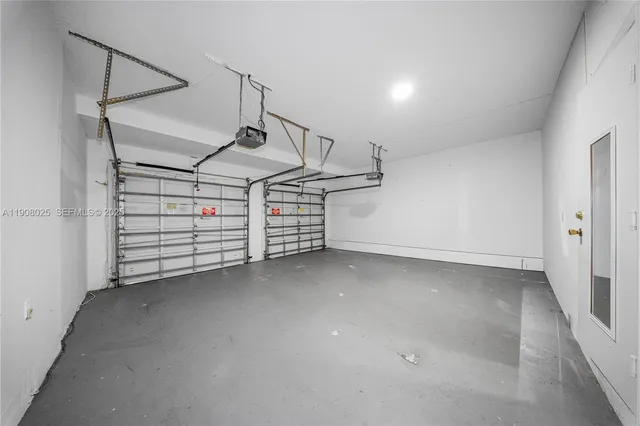 a view of a room with garage