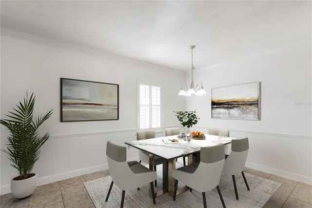 a kitchen with stainless steel appliances kitchen island granite countertop a refrigerator a sink dishwasher a dining table and chairs with wooden floor