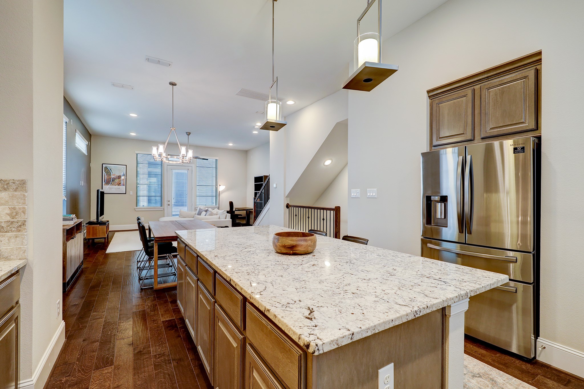 5453 Larkin Street Houston, TX 77007 - Photo 16 of 38 a kitchen with stainless steel appliances granite countertop counter space and refrigerator