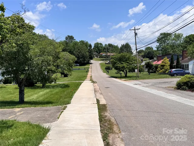 a view of pathway with a garden