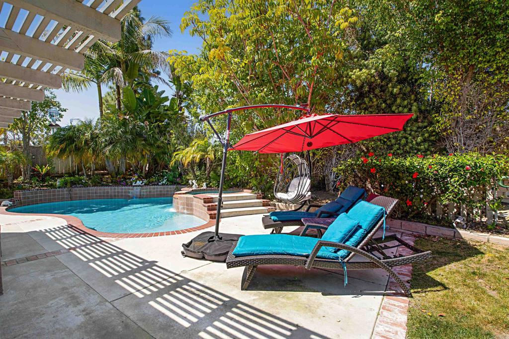 2046 Balboa Circle Vista, CA 92081 - Photo 29 of 37 a view of a patio with a table and chairs under an umbrella