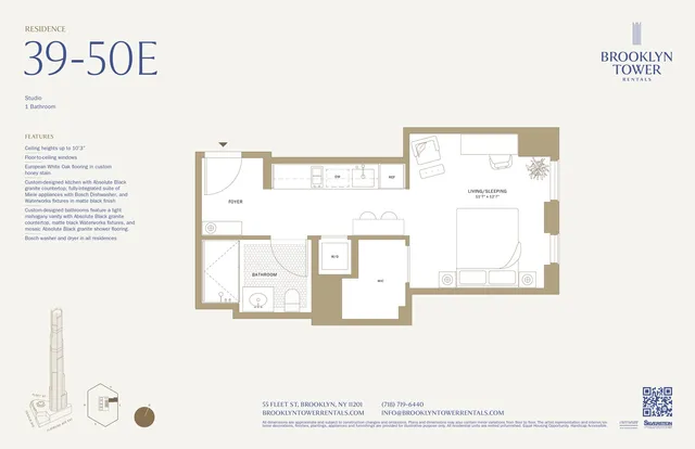 $4,315 | 55 Fleet Street, Unit 43E | Downtown Brooklyn