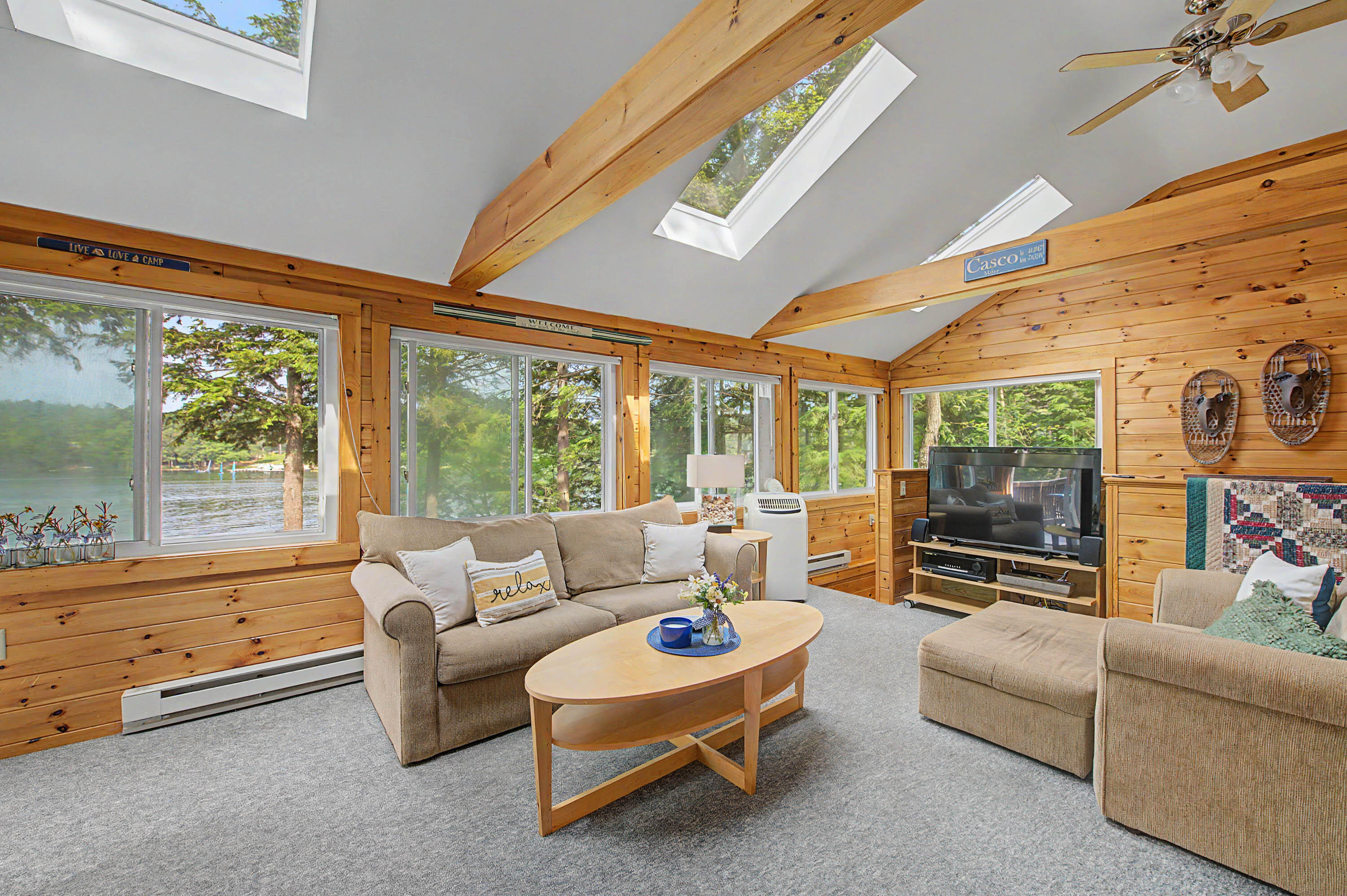 137 Coffee Pond Road Casco, ME 04015 - Photo 9 of 20 Great room with direct views of the Pond