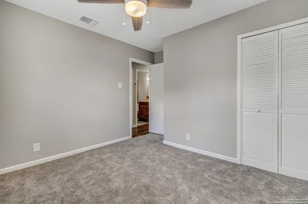 an empty room with a natural light