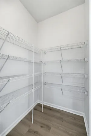 a view of a room with empty racks