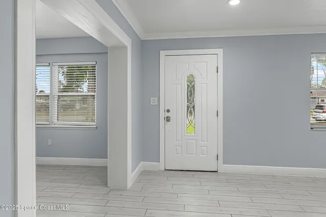 an empty room with window