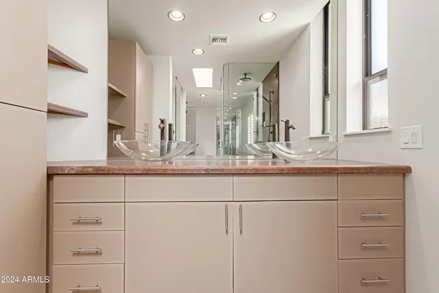 a bathroom with a shower