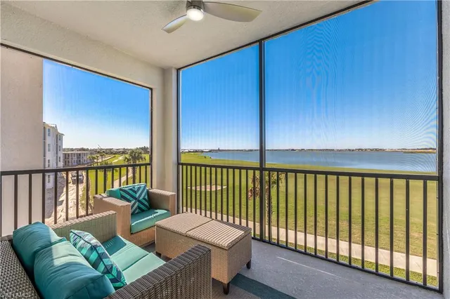 a balcony with furniture
