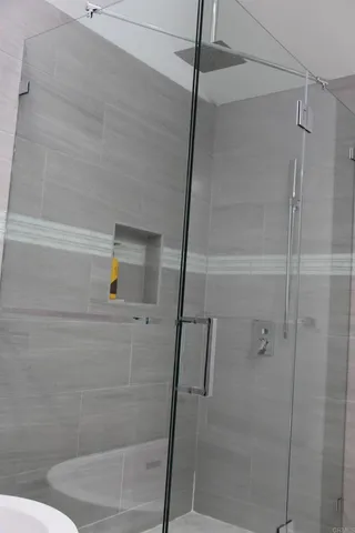 a bathroom with a shower