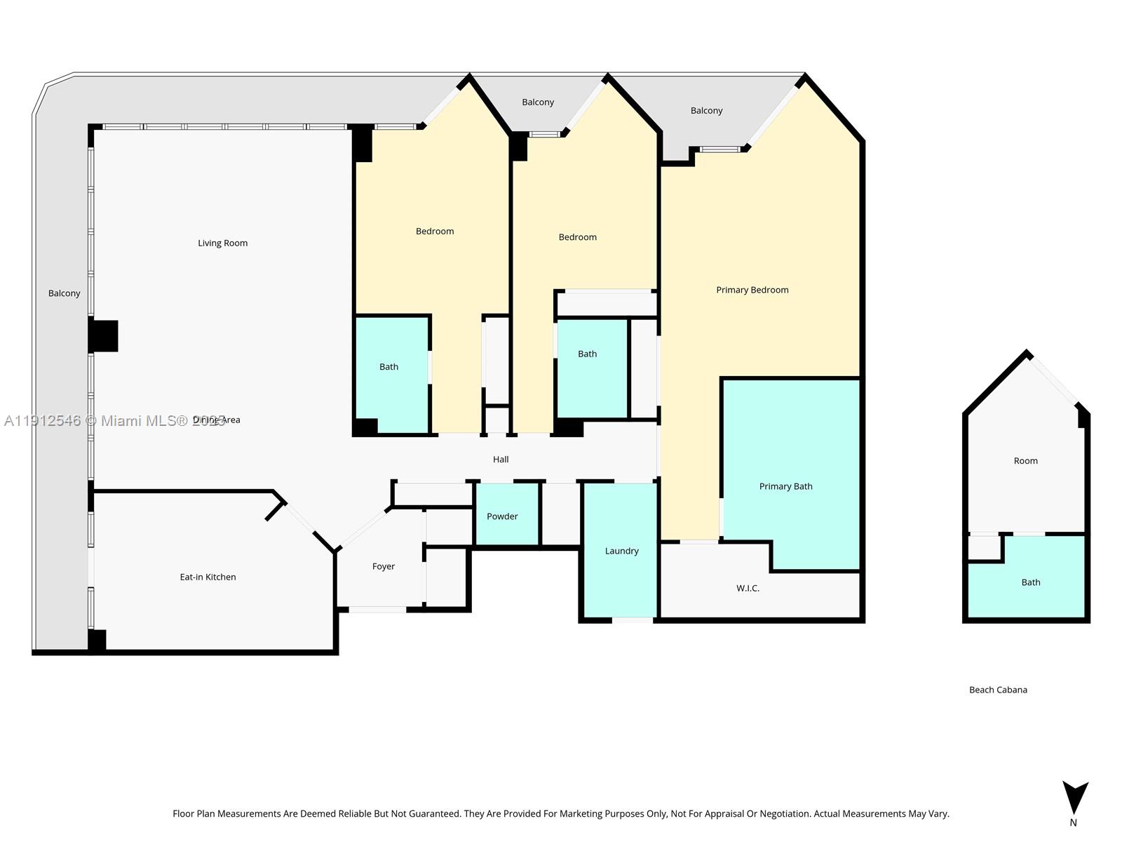 9559 Collins Avenue, Unit S7A Surfside, FL 33154 - Photo 42 of 43 a picture of a floor plan