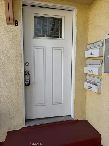 a view of a door in the house