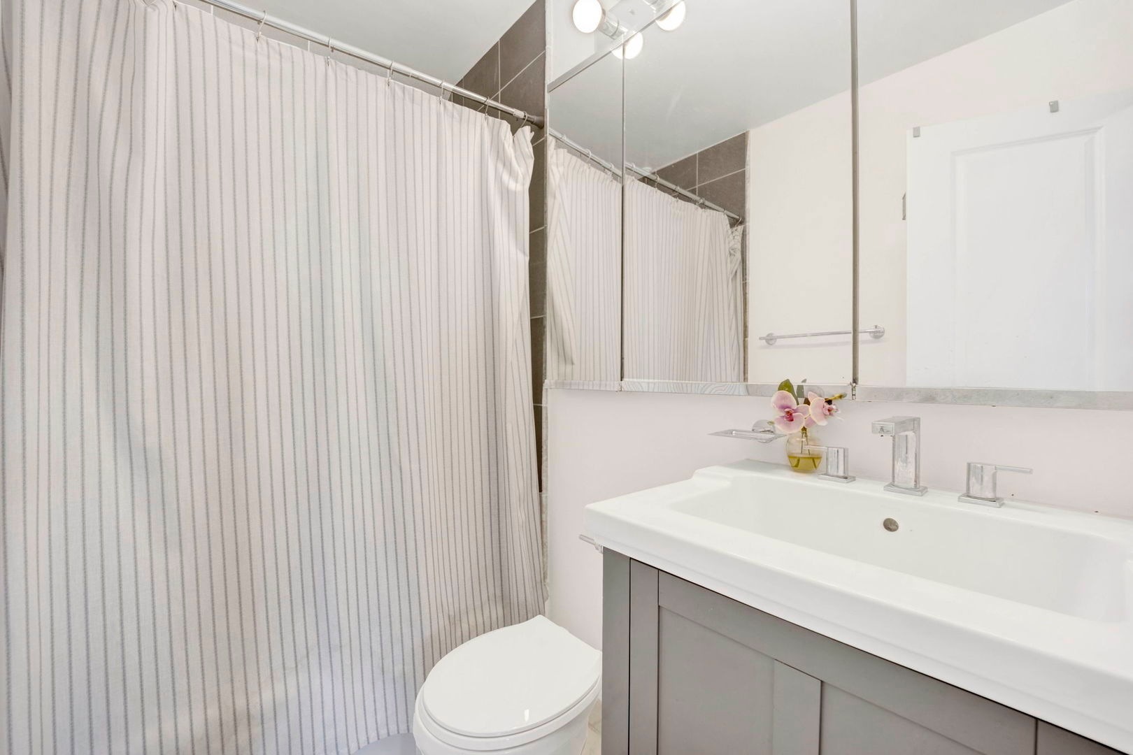 1550 North Lake Shore Drive, Unit 3C Chicago, IL 60610 - Photo 9 of 16 a bathroom with a sink a toilet and shower