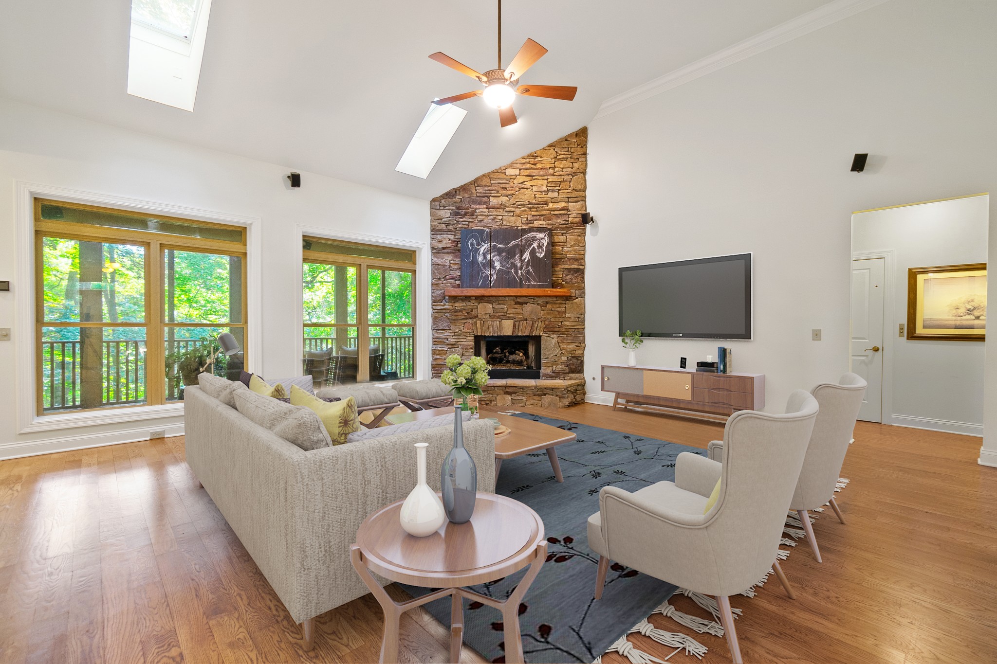 3000 Jubilee Ridge Road Franklin, TN 37069 - Photo 13 of 55 a living room with fireplace furniture and a flat screen tv