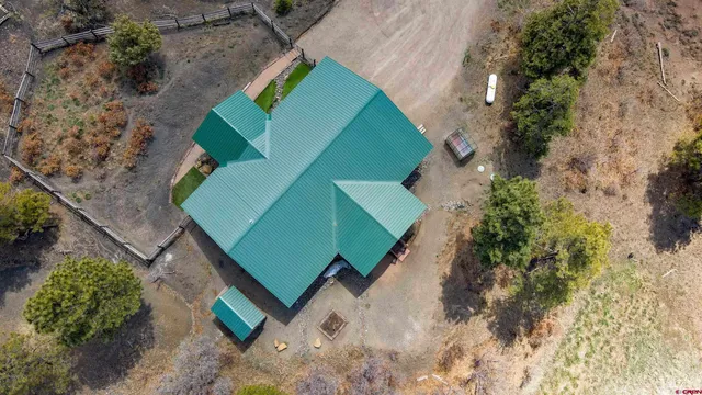 an aerial view of a house