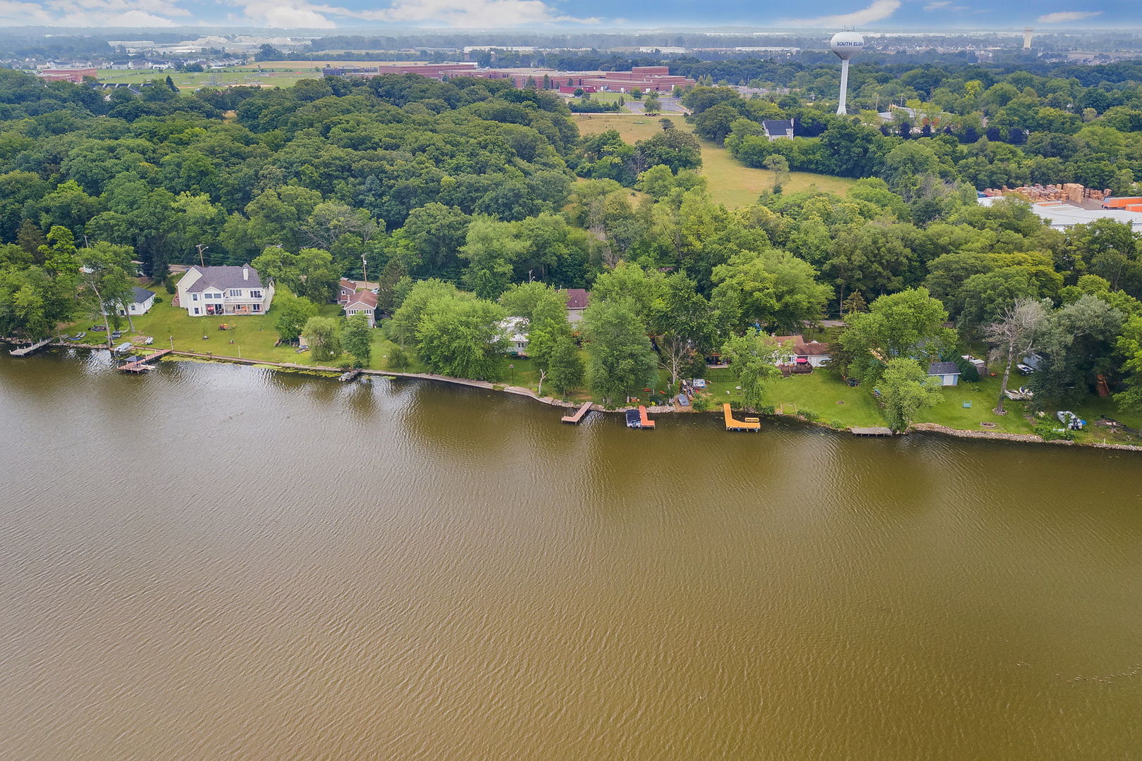 732 Robertson Road South Elgin, IL 60177 - Photo 32 of 37 an aerial view of a houses with a lake view