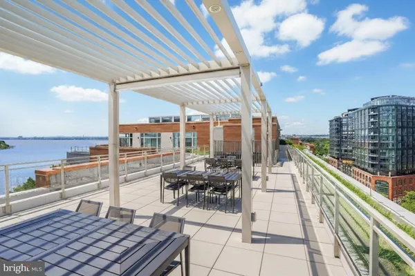 a view of balcony with seating space