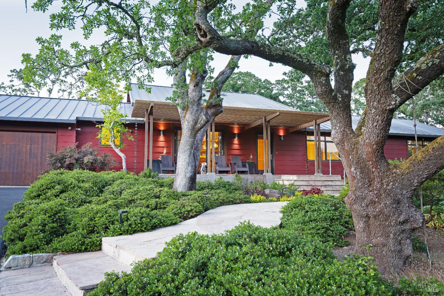 A private retreat minutes from downtown Glen Ellen—now more compelling than ever. Sweeping views from main residence, pool house and second dwelling. Enjoy bocce, wine cellar, gardens on 5.48± acres.