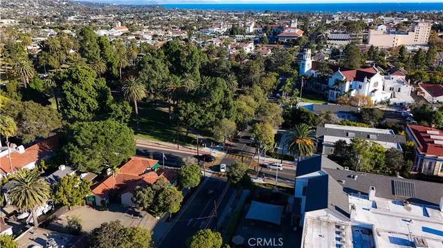 an aerial view of a city