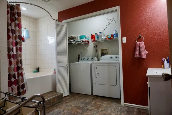 a room with storage and utility