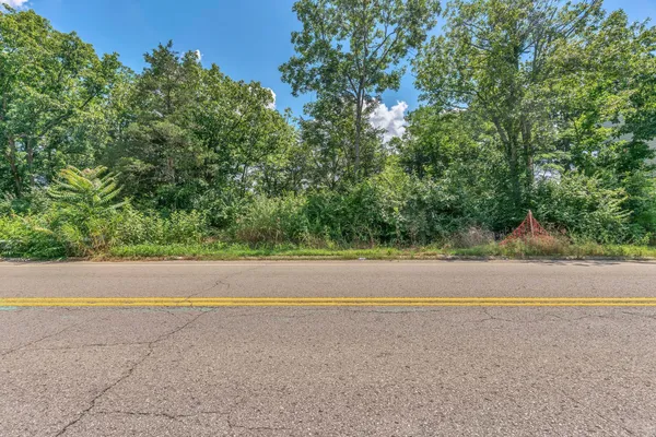 a view of a swimming pool and an outdoor space