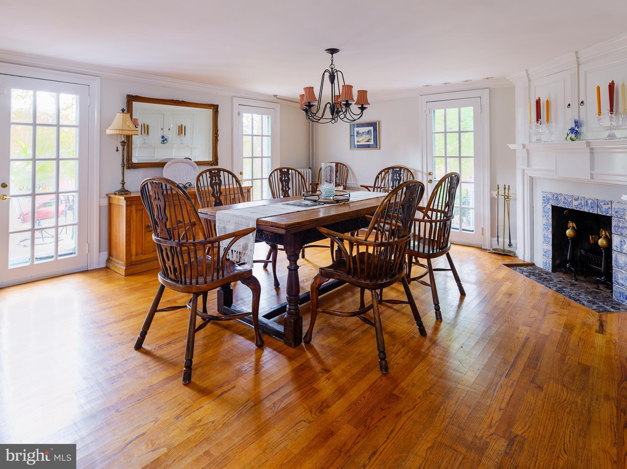 2606 North Sugan Road New Hope, PA 18938 - Photo 9 of 47 Dining Room with French Doors to Terrace