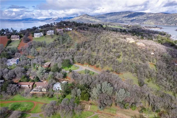 a view of a lake with mountains in the background