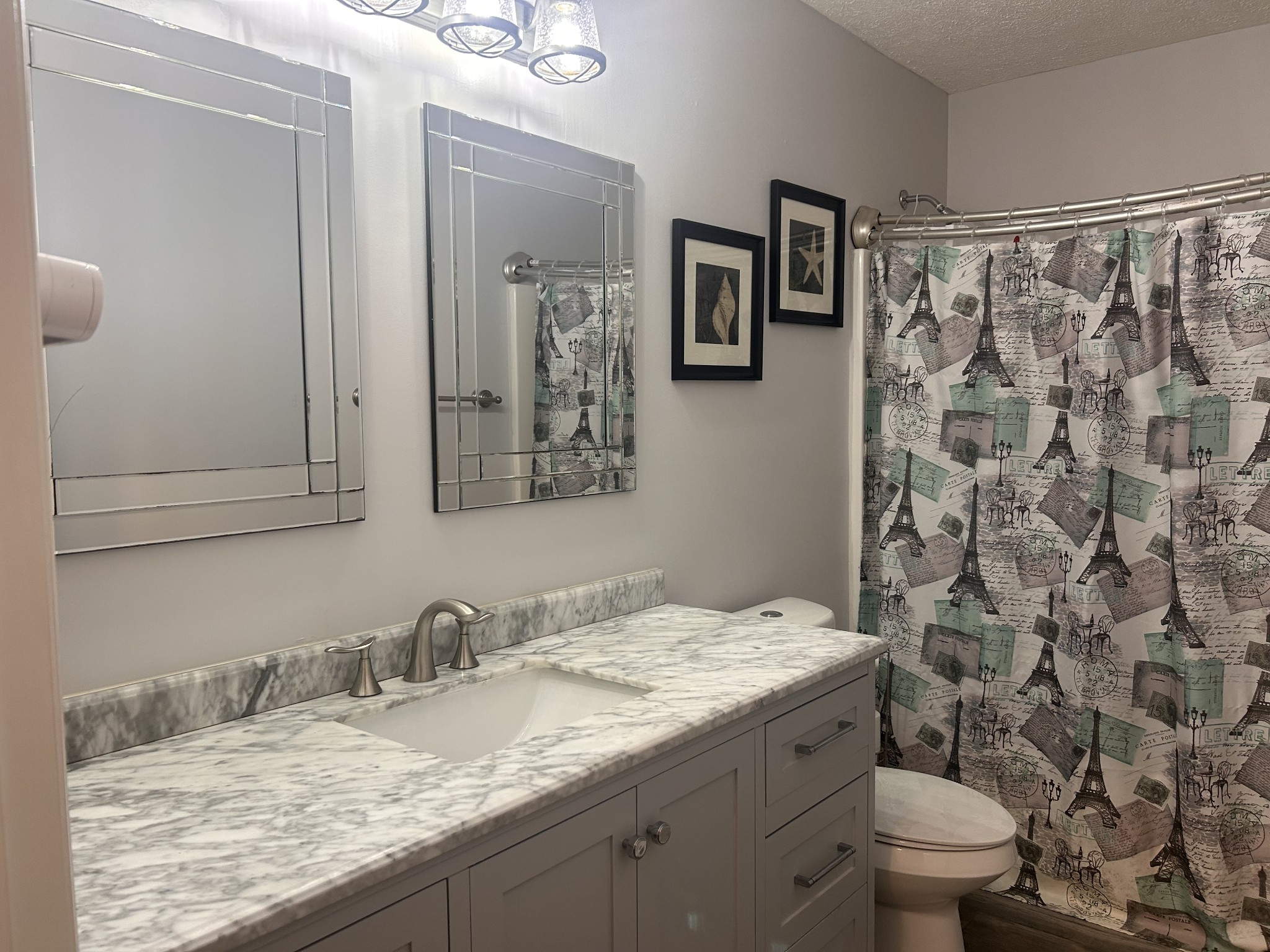 2200 Crescentview Road Pulaski, TN 38478 - Photo 55 of 72 a bathroom with a granite countertop sink and a mirror