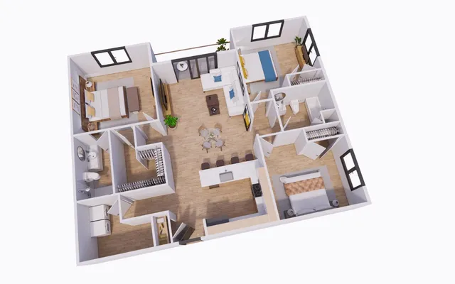 a picture of a bathroom with a bench and shower