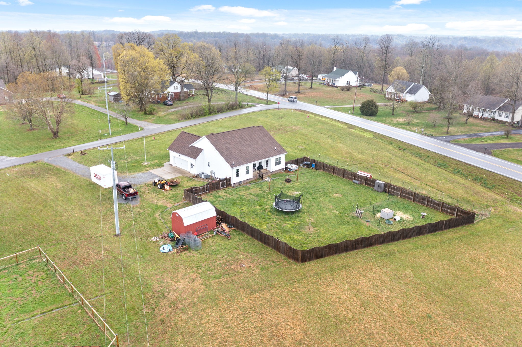 209 Northup Road Portland, TN 37148 - Photo 37 of 39 an aerial view of a house with a swimming pool