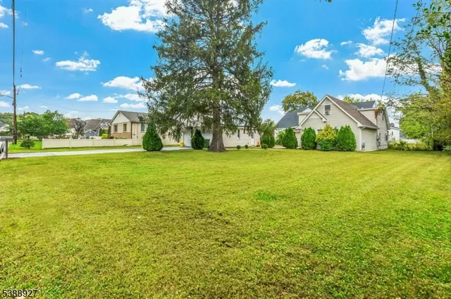 a view of a building with a big yard