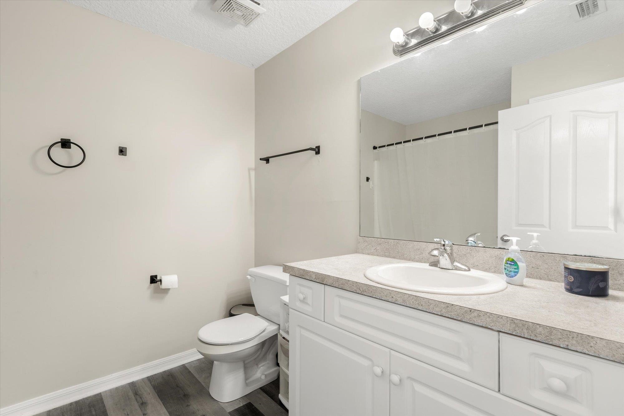 3372 4th Street Elkton, FL 32033 - Photo 21 of 36 a bathroom with a sink a toilet and mirror
