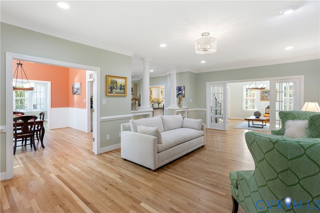 407 Lynchell Place Henrico, VA 23238 - Photo 15 of 50 a living room with furniture and a wooden floor