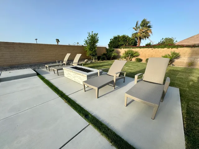 a view of outdoor space with seating area
