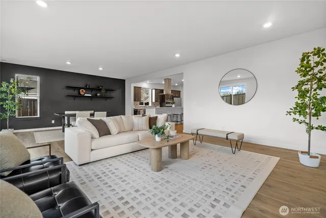 a living room with furniture