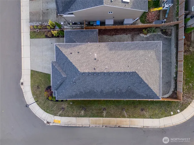 an aerial view of houses and outdoor space