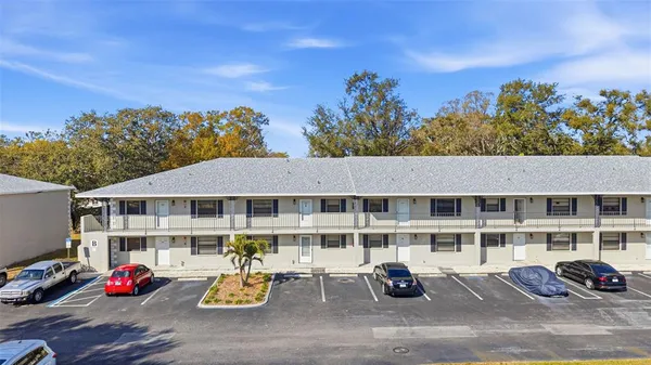an aerial view of a city with streets