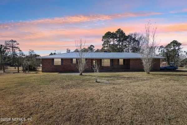a view of a brick building